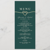Smaragdgroene Trouwdiner Menu Kaart (Voorkant)