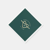 Smaragdgroene Trouwerij met Monogram Servet (Hoek)