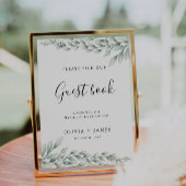 Smaragdgroene trouwgastboek teken sjabloon kaart