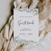 Smaragdgroene trouwgastboek teken sjabloon kaart