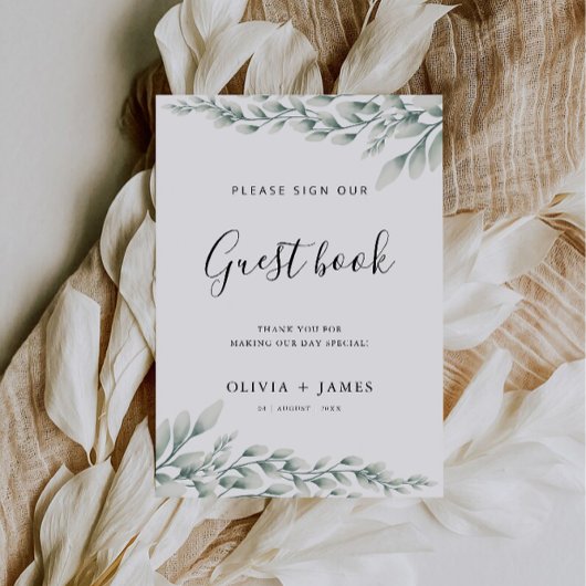 Smaragdgroene trouwgastboek teken sjabloon kaart