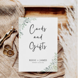 Smaragdgroene trouwkaarten en cadeaus teken kaart