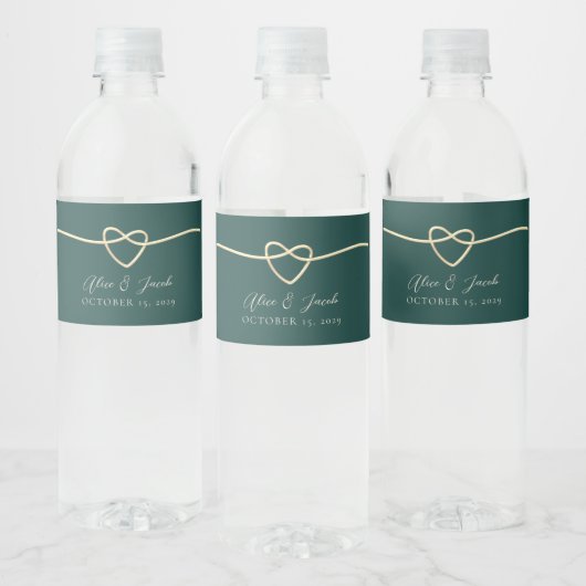 Smaragdgroene Trouwwaterfles Label Waterfles Etiket (Flessen)