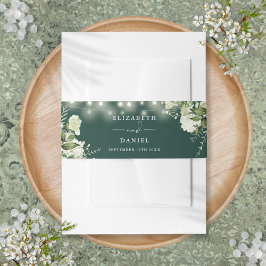 Smaragdgroene Tuinverlichting Trouwfeest Uitnodigingen Wikkel