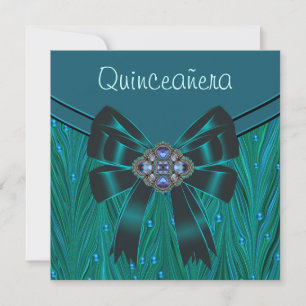 Smaragdgroene Turquoise Blauwe Quinceanera Kaart