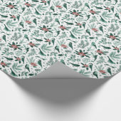 Smaragdgroene vakantie vogels inpakpapier (Hoek)