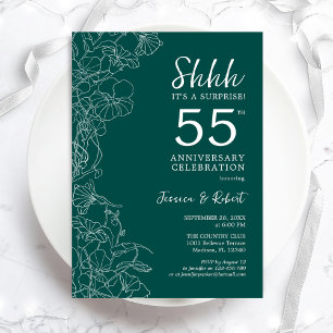 Smaragdgroene verrassing 55ste verjaardag kaart