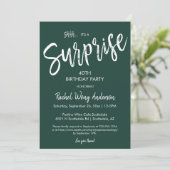 Smaragdgroene verrassingsverjaardags-afscheidspart kaart (Staand voorkant)