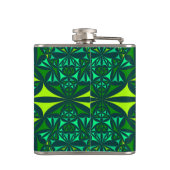 Smaragdgroene Versierde Kaleidoscoop Monogram Heupfles (Achterkant)
