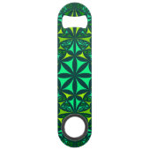 Smaragdgroene Versierde Kaleidoscoop Monogram Speed Flessenopener (Achterkant)