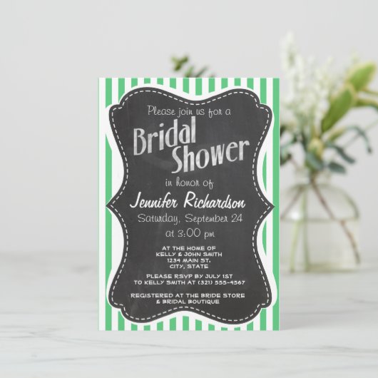 Smaragdgroene verticale strepen;  krijtbord kaart (Staand voorkant)