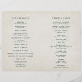 Smaragdgroene Vintage Botanische Trouwprogramma (Achterkant)