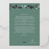 Smaragdgroene Vintage Vier Foto Collage Folie Feestdagenkaart (Achterkant)