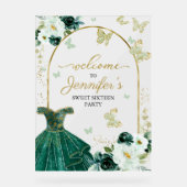 Smaragdgroene vlinder zoet 16 Welkom Acryl Bord (Voorkant)