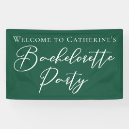 Smaragdgroene vrijgezellenfeest verpersoonlijkt spandoek