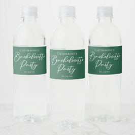 Smaragdgroene vrijgezellenfeest verpersoonlijkt waterfles etiket