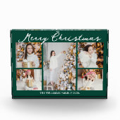 Smaragdgroene vrolijke kerst collage 5 fotoblokken (Voorkant)
