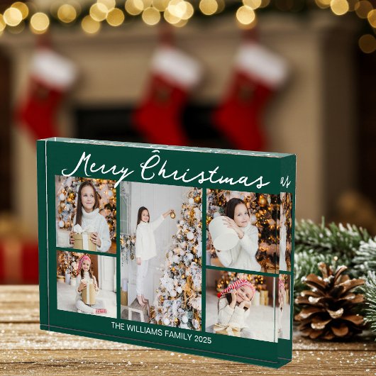 Smaragdgroene vrolijke kerst collage 5 fotoblokken
