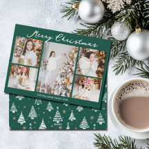 Smaragdgroene vrolijke kerst foto collage