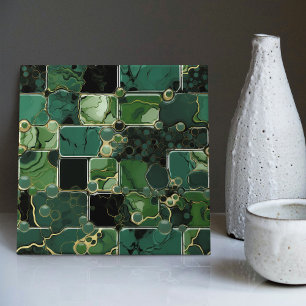 Smaragdgroene wanddecor moderne chique mozaïek tegeltje
