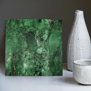 Smaragdgroene wanddecoratie Art Nouveau-mozaïek Tegeltje