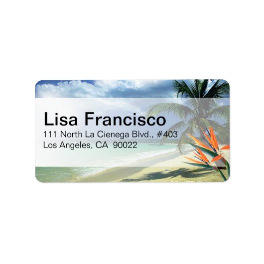 Smaragdgroene wateren Tropisch strand Hawaï Jamaic Etiket (Voorkant)