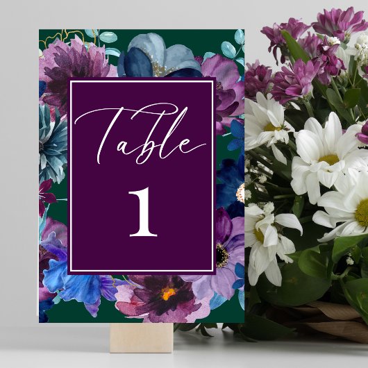 Smaragdgroene waterverf bloemenwinter bruiloft kaart