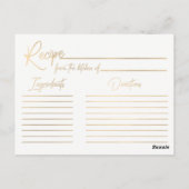 Smaragdgroene Waterverf & gouden bruidsrecept Kaar Briefkaart (Achterkant)