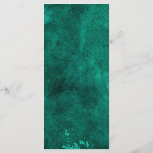 Smaragdgroene Waterverf gouden bruiloft diner menu (Achterkant)