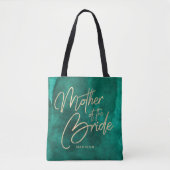 Smaragdgroene Waterverf gouden moeder van de bruid Tote Bag (Voorkant)