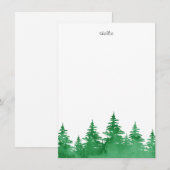 Smaragdgroene waterverf groenblijvende bomen notitiekaartje (Voorkant / Achterkant)
