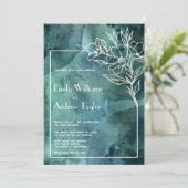 Smaragdgroene waterverf minimalistische uitnodigin kaart (Staand voorkant)