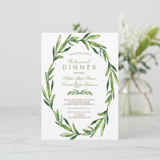 Smaragdgroene waterverfkrans Oefendiner Kaart (Staand voorkant)