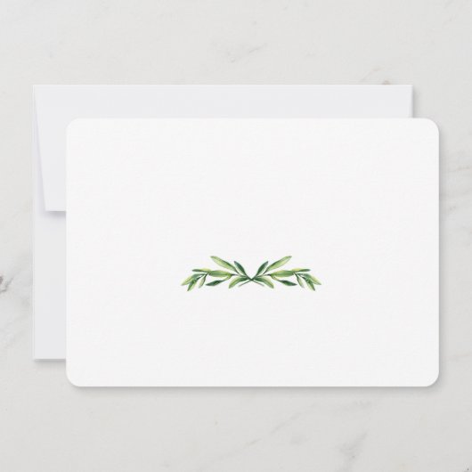 Smaragdgroene waterverfkrans OPSLAGEN DATA Save The Date (Achterkant)