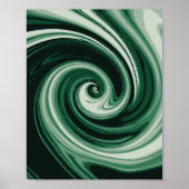 Smaragdgroene werveling abstractie poster (Voorkant)