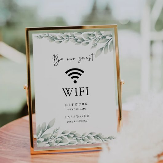 Smaragdgroene WiFi-code, Connect Invitation Kaart