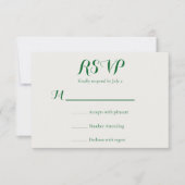 Smaragdgroene Wijnstok Bruiloft RSVP Kaartje (Voorkant)