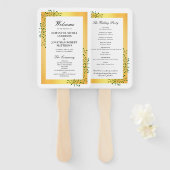 Smaragdgroene wijnstokken Goud Elegant Huwelijkspr Handwaaier (Voorkant en achterkant)