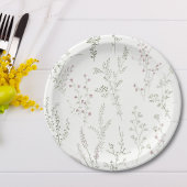 Smaragdgroene wilde bloemetjes bloemstukjes bruids papieren bordje