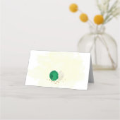 smaragdgroene & witte bloemen botanische bruiloft plaatskaartje (Achterkant)