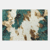 Smaragdgroene witte gouden kerstboom inpakpapier vel (Voorkant 3)