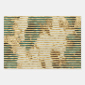 Smaragdgroene witte gouden kerstboom inpakpapier vel (Voorkant 2)