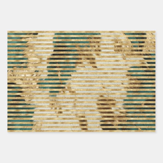 Smaragdgroene witte gouden kerstboom inpakpapier vel (Voorkant 2)