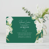 Smaragdgroene Witte Hortensia's Proef Luncheon Kaart (Staand voorkant)