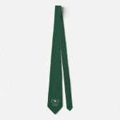 Smaragdgroene witte laurier monogram huwelijksnaam stropdas (Voorkant)