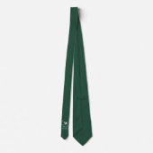 Smaragdgroene witte laurier monogram huwelijksnaam stropdas (Achterkant)