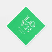 Smaragdgroene, Witte LOVE servetten (Hoek)