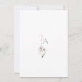 Smaragdgroene Witte Orchidee Initiaal Bloemen Brui Kaart (Achterkant)