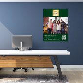 Smaragdgroene zakelijke logo foto welkom QR-code Poster