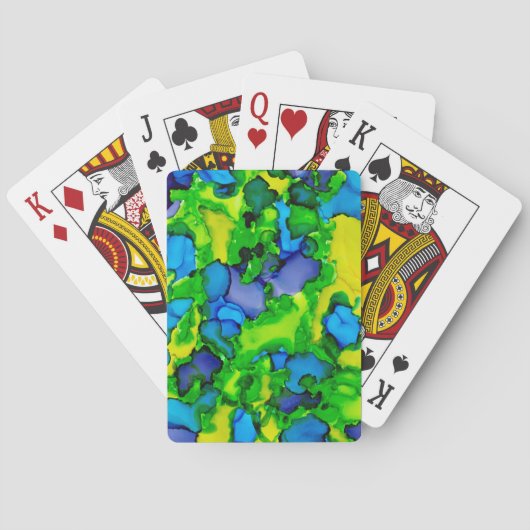 Smaragdgroene zaligheid pokerkaarten (Achterkant)